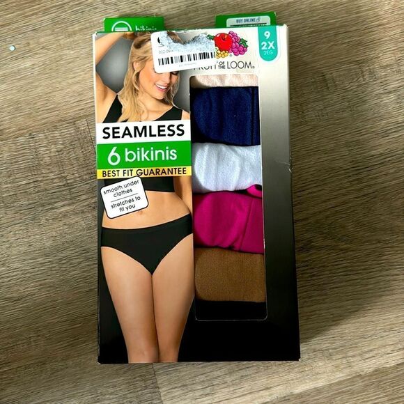 NWT FRUIT OF THE LOOM SEAMLESS BIKINI 6 pack size 2X - Picture 1 of 3